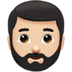 🧔🏻‍♂️ man: light skin tone, beard display on Apple